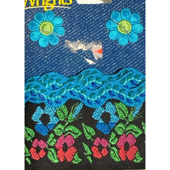 Wrights Jeanius Embelishment Set Jeans Clothing Purses Sew Glue Fuse Trim Floral - Picture 3 of 8